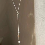 925 Sterling Silver Star Necklace Adjustable Length Charm Pendant Joker Choker