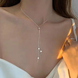 925 Sterling Silver Star Necklace Adjustable Length Charm Pendant Joker Choker