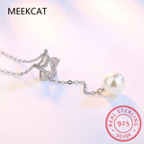 925 Silver Star Necklace Tassel Pearl Clavicle Chain Retro Long Sweater Chain