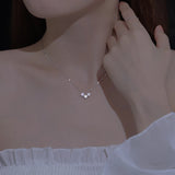 925 Silver Star Necklace Women's Five Pointed Zircon Pendant