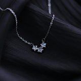 925 Silver Star Necklace Women's Five Pointed Zircon Pendant
