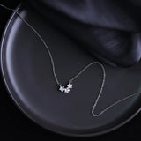 925 Silver Star Necklace Women's Five Pointed Zircon Pendant