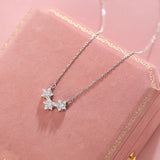 925 Silver Star Necklace Women's Five Pointed Zircon Pendant