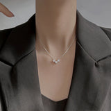 925 Silver Star Necklace Women's Five Pointed Zircon Pendant