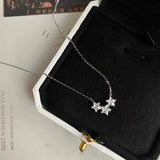 925 Silver Star Necklace Women's Five Pointed Zircon Pendant