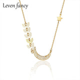 925 Silver Star & Moon Necklace Set - Zircon Pendant Jewelry Gift