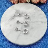 925 Silver Star Of David Zircon Navel Piercing Belly Button Ring
