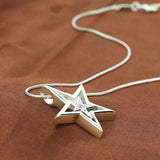925 Silver Star Pendant Necklace Zircon Charm Women Necklace