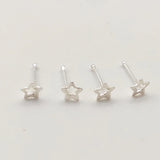 925 Silver Star Shape Nose Studs Pin 20pcs