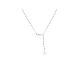 925 Silver Star Smile Face Pendant Tassel Necklace Women Collar Chain