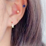 925 Silver Star Snowman Drop Earrings Fairy Tassel Zircon Gift