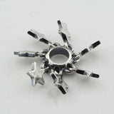 925 Sterling Silver Star Spacer Beads Charms for European Bracelet Jewelry