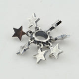 925 Sterling Silver Star Spacer Beads Charms for European Bracelet Jewelry