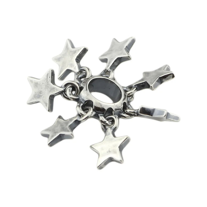 925 Sterling Silver Star Spacer Beads Charms for European Bracelet Jewelry