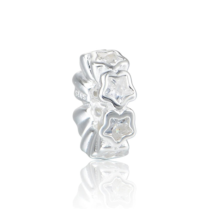 925 Silver Star Spacer Beads for European Bracelets