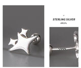 925 Silver Star Stud Earrings Women Girl Gift Banquet Jewelry