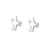 925 Silver Star Stud Earrings Women Girl Gift Banquet Jewelry