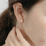 925 Silver Star Stud Earrings Small Simple Jewelry