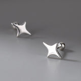 925 Silver Star Stud Earrings Small Simple Jewelry