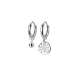 925 Silver Star Tassel Asymmetric Hoop Earrings CZ Wedding Jewelry