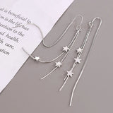 925 Silver Star Tassel Earrings Long Earrings Birthday Gift