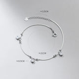 925 Silver Star Zircon Anklet Foot Bracelet for Women
