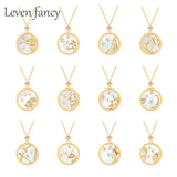 925 Silver Star Zodiac Constellation Mother of Pearl Shell Necklace