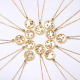 925 Silver Star Zodiac Constellation Mother of Pearl Shell Necklace