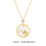925 Silver Star Zodiac Constellation Mother of Pearl Shell Necklace
