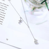 925 Silver Star zircon Necklaces For Women Lady Gift