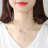 925 Silver Star zircon Necklaces For Women Lady Gift