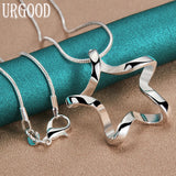 925 Silver Starfish Pendant Necklace 16-30 Inch Chain Women Party Engagement