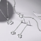 925 Silver Starlight Unicorn Chain Necklace Women Rose Plating