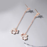 925 Silver Unicorn Earrings Rose Plating Jewelry