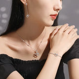 925 Silver Unicorn Earrings Rose Plating Jewelry