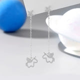 925 Silver Unicorn Earrings Rose Plating Jewelry