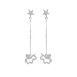 925 Silver Unicorn Earrings Rose Plating Jewelry