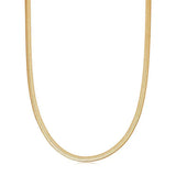 925 Sterling Silver Steel Snake Chain Necklace Women Silvery Golden Flat Chain