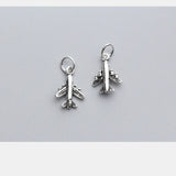 925 Silver Airplane Charms Couple Decoration DIY Jewelry Accessories