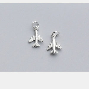 925 Silver Airplane Charms Couple Decoration DIY Jewelry Accessories