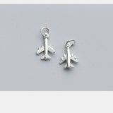 925 Silver Airplane Charms Couple Decoration DIY Jewelry Accessories