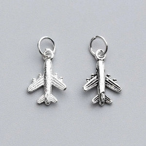 925 Silver Airplane Charms Couple Decoration DIY Jewelry Accessories