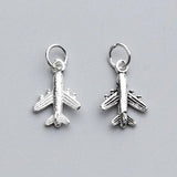 925 Silver Airplane Charms Couple Decoration DIY Jewelry Accessories