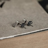 Stereo Arrow Stud Earrings 925 Sterling Silver Punk Wedding Jewelry