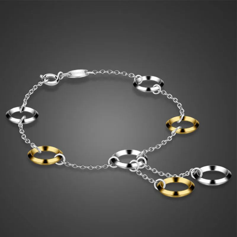 925 Sterling Silver Circle Bracelet 925 Pure Series
