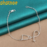 925 Silver Stethoscope Pendant Bracelet Chain Women Party Wedding Gift