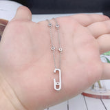 925 Silver Stone Movable Pendant Necklace Jewelry for Women