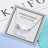 925 Silver Strawberry Crystal Cat Pendant Necklace Women Jewelry Gift