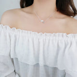 925 Silver Strawberry Crystal Cat Pendant Necklace Women Jewelry Gift