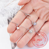 925 Silver Strawberry Crystal Star Charm Bracelet Prevent Allergy